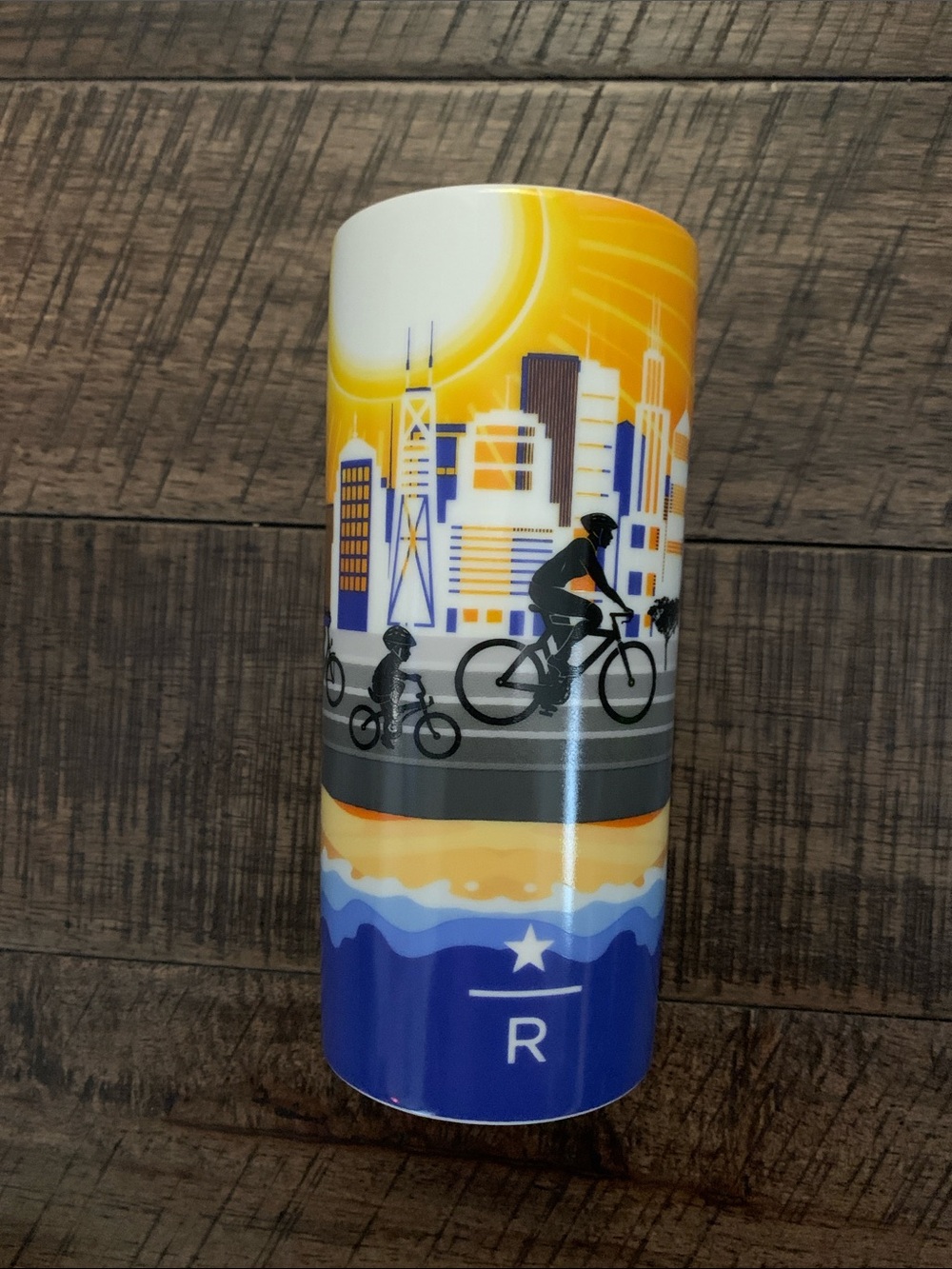 Starbucks City Cycling Graphics Tumbler in Blue, Yellow & Gray